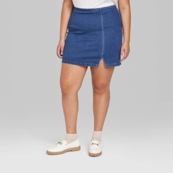 wild fable Dresses & Skirts - Wild Fable Notch Front Seamed Denim Mini Skirt NEW!